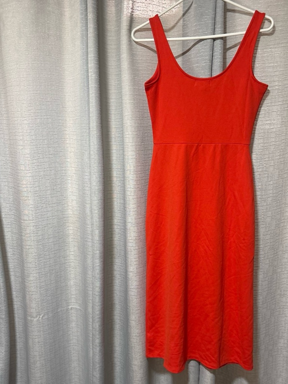 Open Edit Orange Sleeveless Midi Dress with Side Slit - Picture 4 of 5